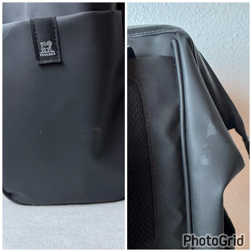 Peugeot Voyages Laptop Backpack‎ Tote Black Water Resistant RFID Security Pocket